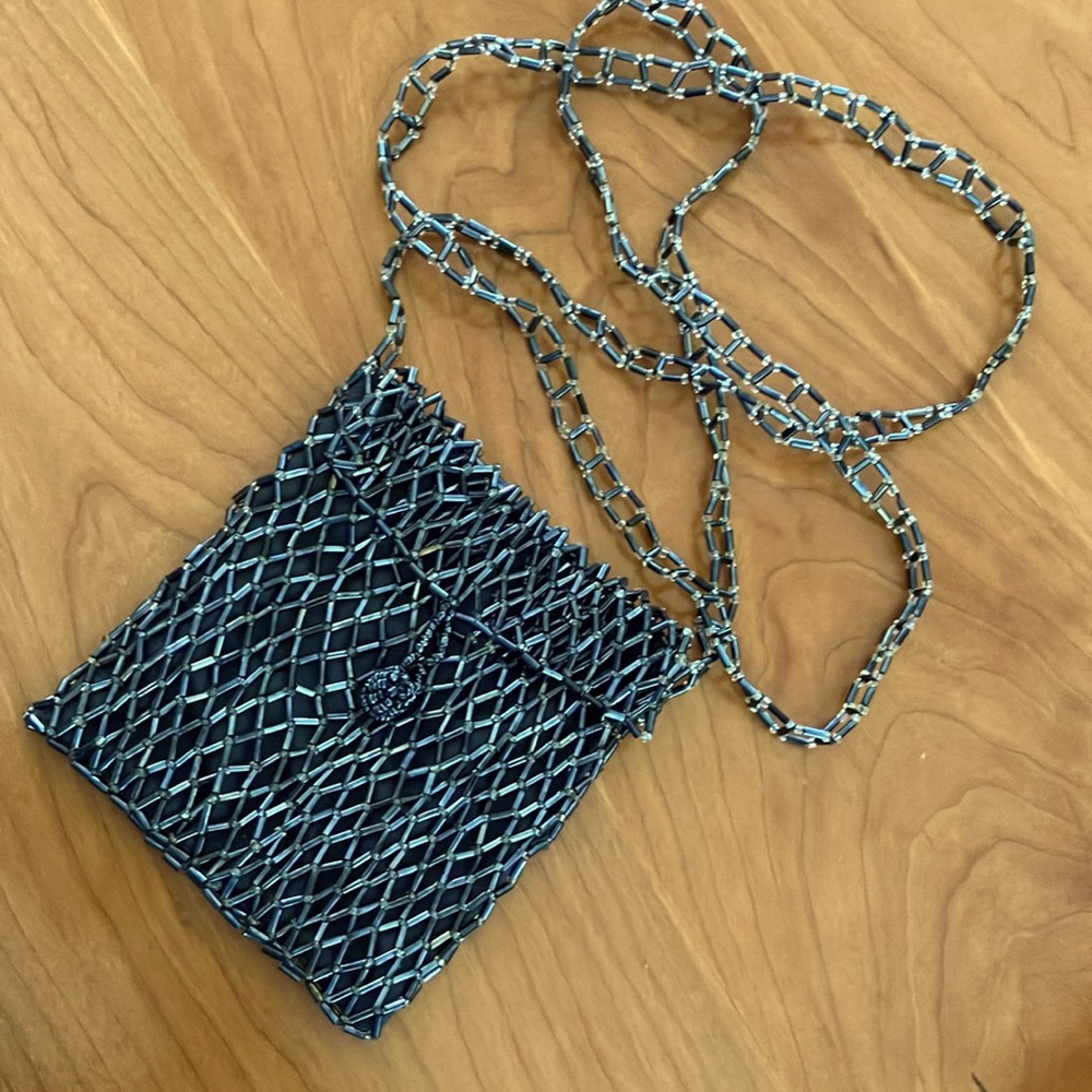Beaded Black Crossbody Evening Bag Purse